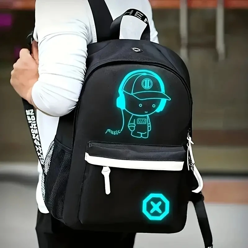 Luminous Backpack Back Super Cool Large Capacity Travel Laptop Storage Backpack Teens USB Laptop School Bags