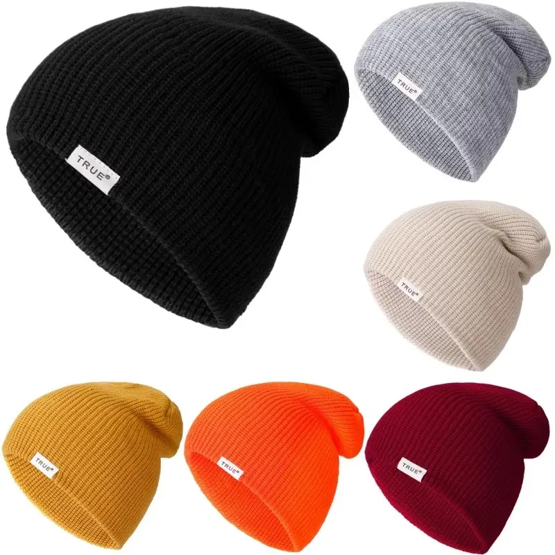New 10 Colors True Long Length Casual Beanies for Men Women Fashion Knitted Winter Hat Solid Hip-hop Skullies Hat Unisex Cap