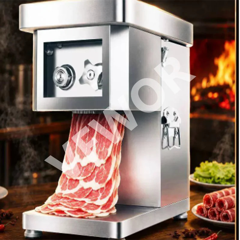 Automatic Commercial Table Top Fresh Meat Cutter Vegetable Fruit Slicer Fresh Meat Slice Machine Pork Beef Meat Slicer Cutter