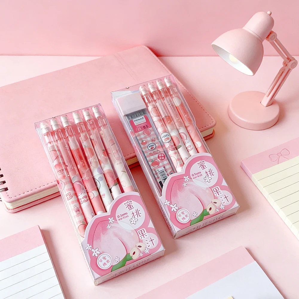 Kawaii Mechanical Pencil set 0.5/0.7mm 2B Refill Cute Cartoon Automatic Pencils School Office Supplies Child Gift Statione