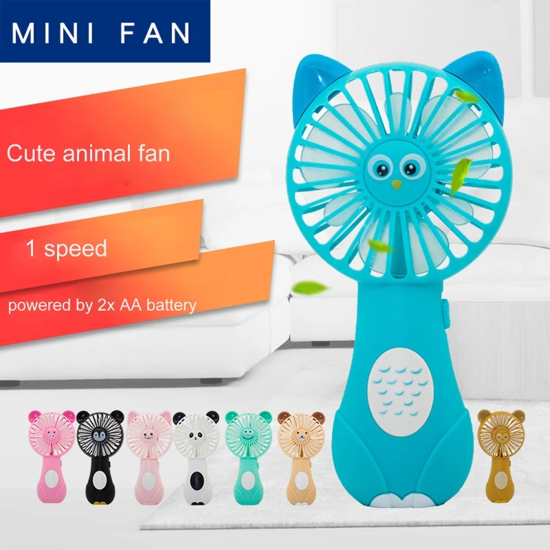 Portable Handheld Fan Cute Cartoon Pattern Mini Fans Battery Powered for Home and Travel Summer Cooling Pocket Fan