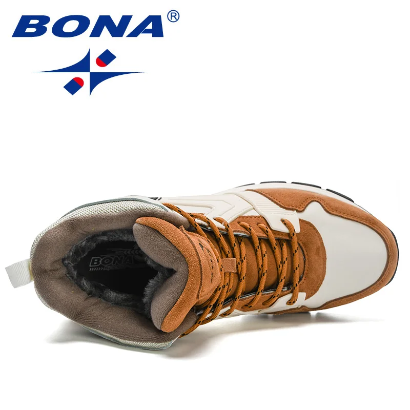 BONA New Designeres stivali da neve peluche stivali invernali caldi uomo scarpe da trekking all\'aperto uomo piattaforma antiscivolo calzature alte