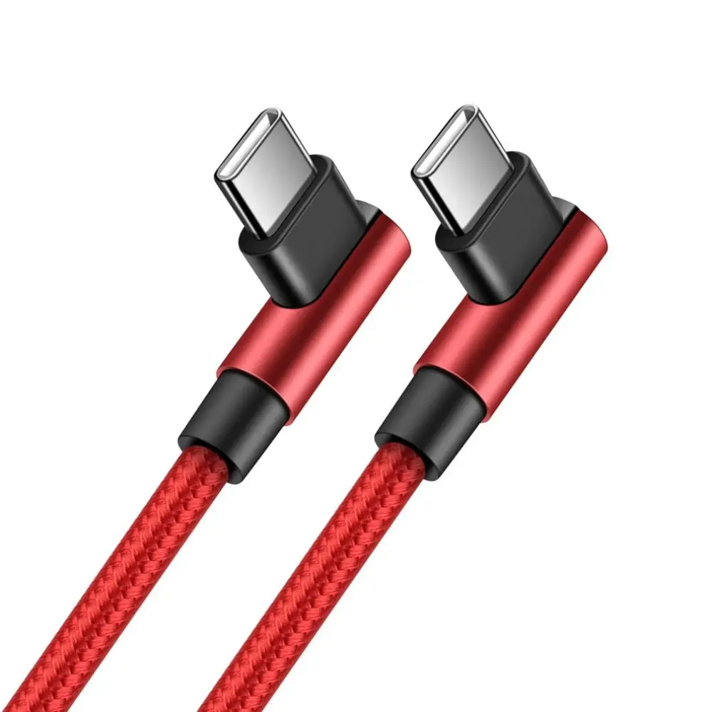 1PC Data Line USB Type C to USB C Accessories Double Elbow Quick Charge Type C Cord Charge Wire Data cable Fast Charging Cable