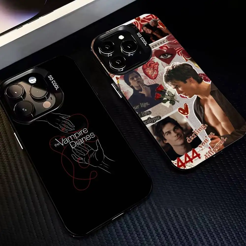 

Чехол для телефона Damon-The V-Vampires D-Diaries для iPhone17,16,15,14,13,12,11,Pro,MAX, белый матовый противоударный чехол