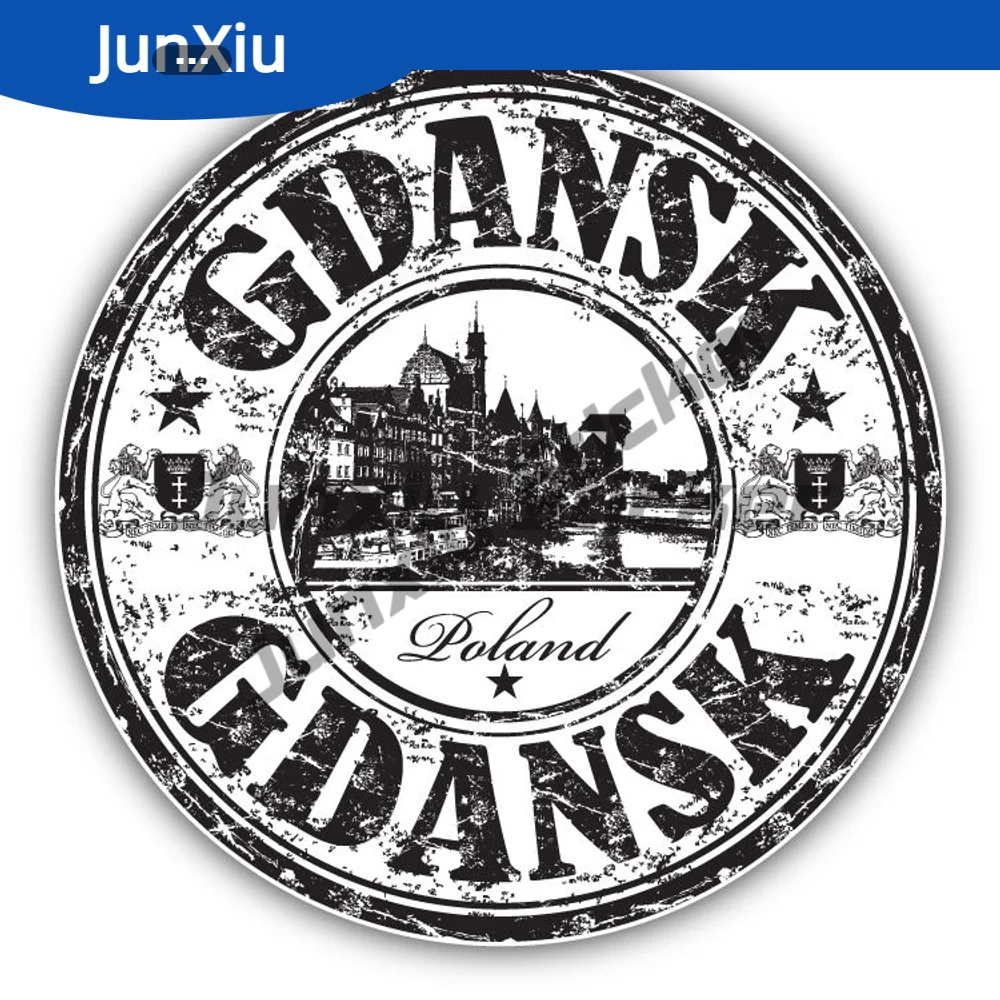 

Gdansk City Sticker Personality Poland Travel Stamp Cover Scratches Decor Graphic Beauty Car Decal Pvc Accessories Camping Car