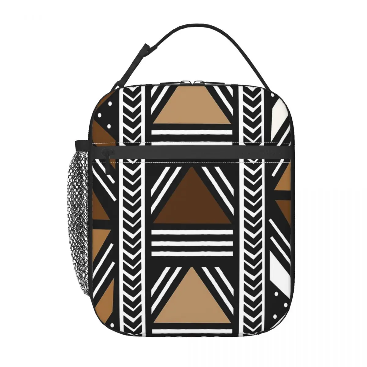 African Bogolan Insulated Lunch Bag for Women Children Portable Food Boxes Thermal Lunch Box Tote