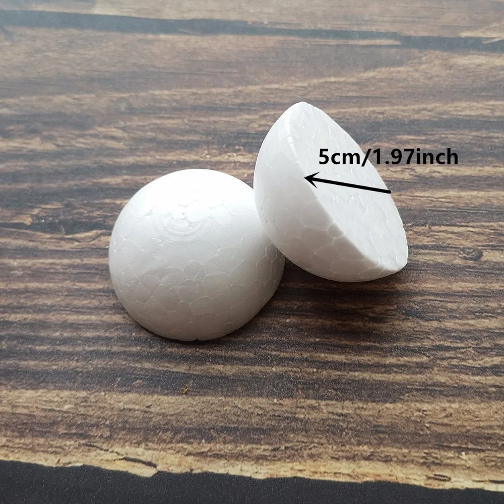 5cm 200 stücke halbrunde feste Polystyrol Styropor Schaum kugeln für Kinder basteln DIY 1,97 Zoll/50mm Weihnachts dekoration für zu Hause – Detail 2