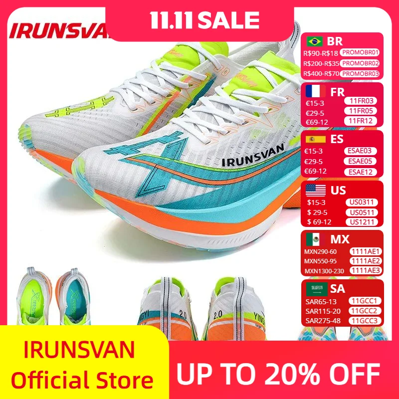 

IRUNSVAN Shadow Wing 2.0 Carbon 2024, спортивная обувь, оригинальные модные повседневные кроссовки унисекс, уличные марафонские кроссовки для мужчин