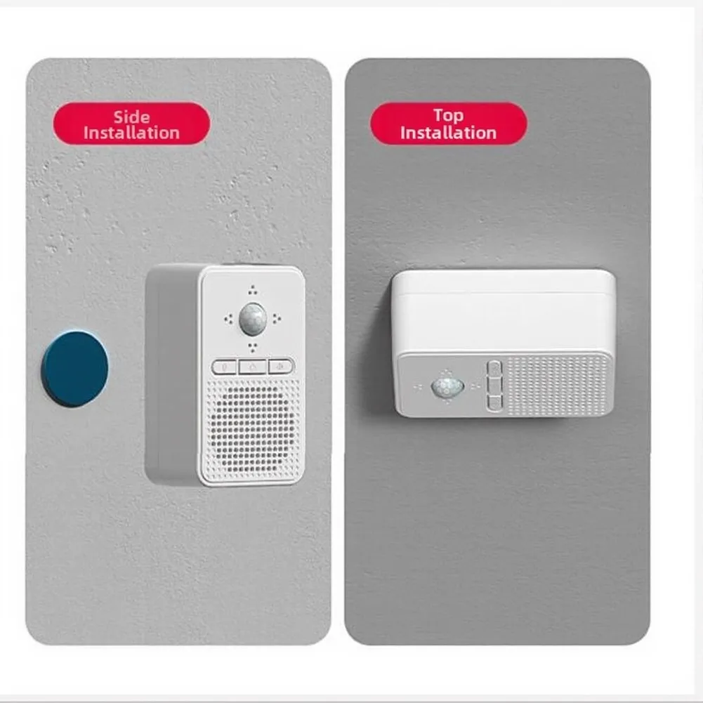 Wireless Doorbell with Voice Welcome Function for Shops and Restaurants 300m Range 20 Chordal Tones 84x51x38mm Size