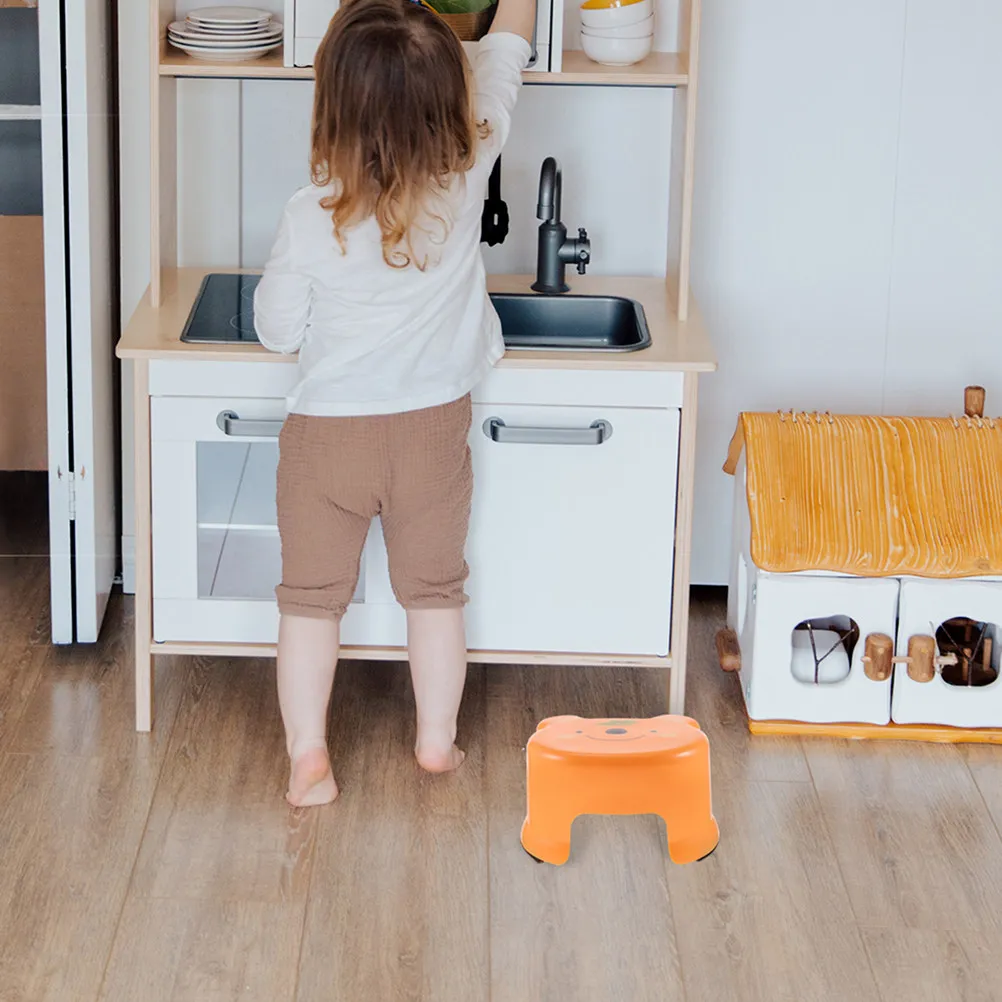 2pcs Plastic For Lightweight Cartoon Low Non Slip Step Portable Small Foot Stool Strong Capacity Bathroom