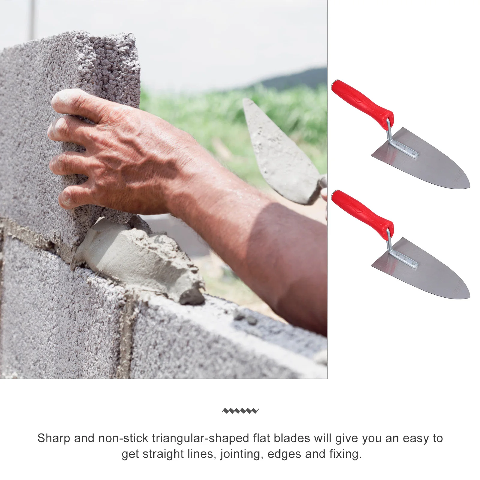 

Concrete Finishing Trowel Steel Blade Traditional Handle Bricklaying Trowel Putty Cutter Scraper Construction Spatula