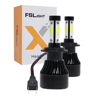 2Pcs New 4 Sides LED 6500K H11 H4 H7 H9 H8 9004 9005 9006 9007 4COB Car LED Headlight Bulbs Auto Led HB3 HB4 HB5 Headlamps 12V