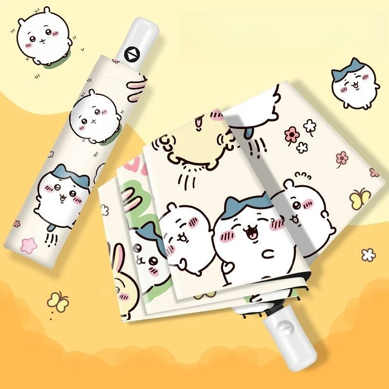 

Anime Chiikawa Fully Automatic Sun Umbrella UV Protection Rain or Shine Thickened Exquisite Portable Lightweight Kawaii 2026
