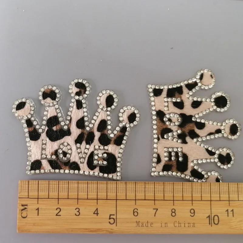 1pc Iron on Leopard Patches letter patch Crown love Star Embroidery Applique Garment clothes for women Accessories