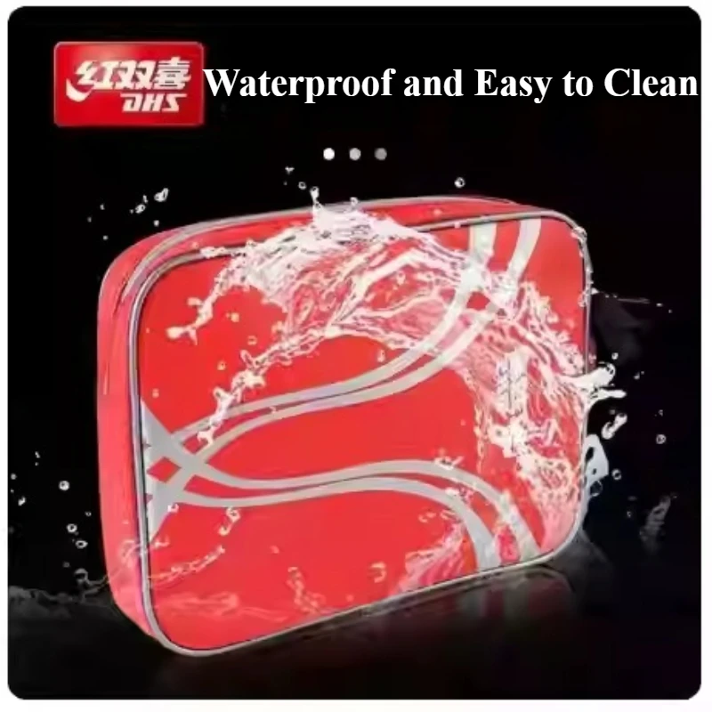 حقيبة مضرب تنس الطاولة DHS ذات سعة كبيرة وحقيبة حماية مضرب بينج بونج مقاومة للماء وسهلة التنظيف