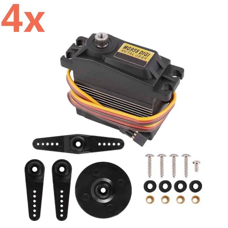 4 stücke Hohe Drehmoment RC Servo 15kg Digital Metall Getriebe Turm Pro MG958 Standard Metallgetriebe Auto Monster Truck 1/5 baja