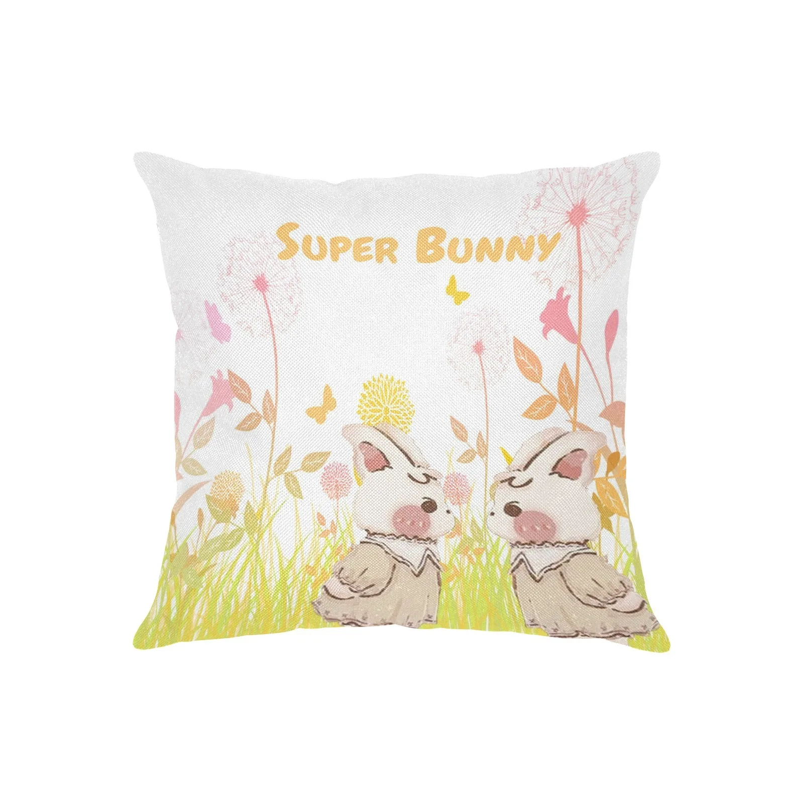 

2pcs Super Bunny Throw Pillow Covers Home Decorative Square 18x18 Cushion Covers for Living Room Decor Patio Outdoor Pillowcases