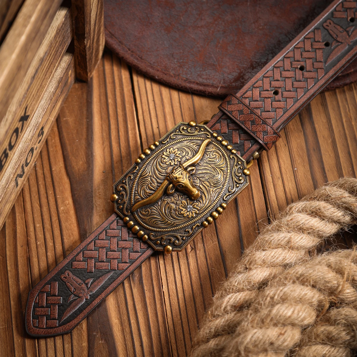 Ein Western-Style PU-Ledergürtel für Damen und Herren, ein Klassischer und Lässiger Retro-Gürtel – Detail 7