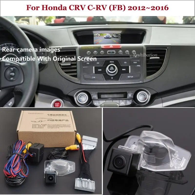 32 Pins Wire Rear View Camera For Honda CRV C-RV (FB) 2012~2016 Connect Original Factory Screen Backup Parking rearview Camera