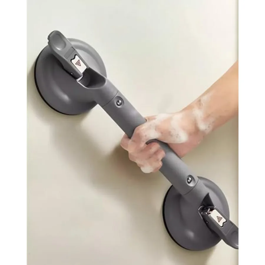 

Heavy Duty Suction Shower Grab Bars for Bathtubs and Showers 300-pound Weight Ccity 17in Long No Drilling Waterproof Gray Grab