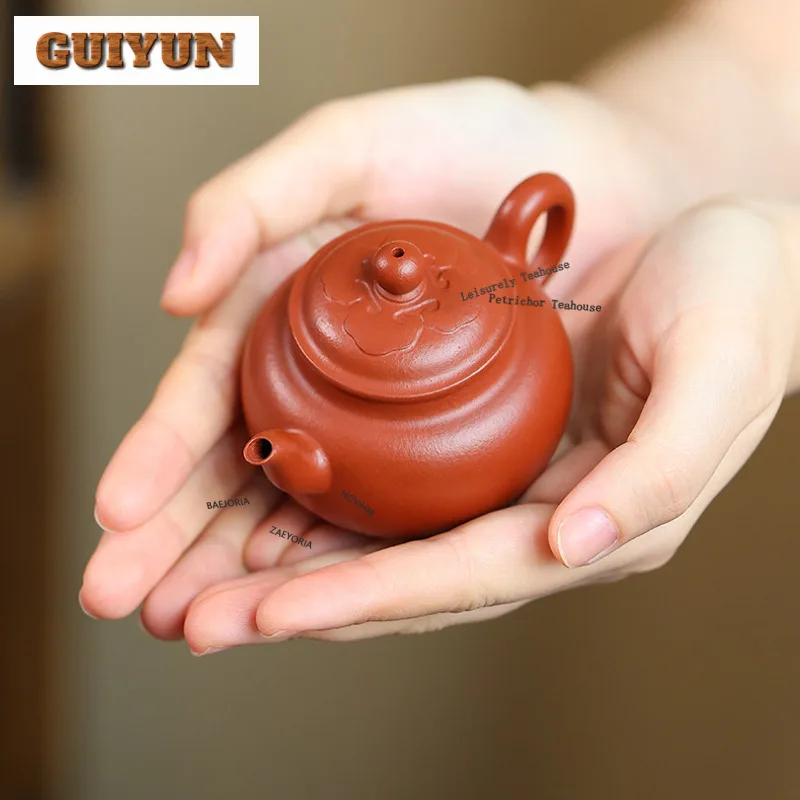 100ml Retro Yixing Purple Clay Teapots Handmade Da Bin Ruyi Pot Raw Ore Zhu Mud Kettle With Infuser Zisha Tea Set Ornaments