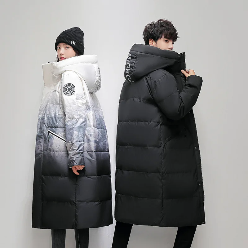 Winter Mens Down Jacket Long Male White Duck Thicked Warm Hooded Parkas High-quality -30 °Outdoor Snowfield Down Jackets 3XL