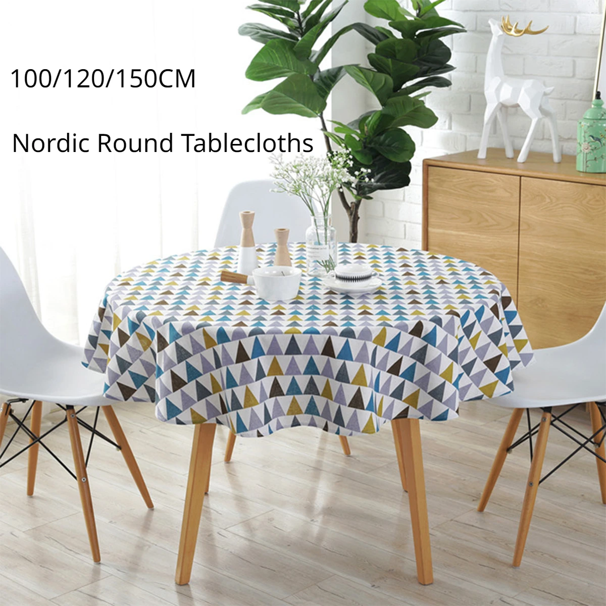 Nordic Round Tablecloths Washable Cotton Linen Dining Table Pad 100/120/150CM Suitable for Banquet Wedding Christmas Table Cover