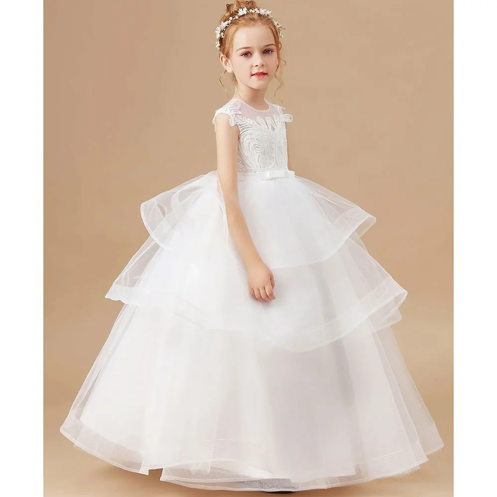 A-Line Flower Girl Dress For Kids Birthday Evening Party Wedding First Communion Event Pageant Ball-Gown Ceremony Banquet Prom