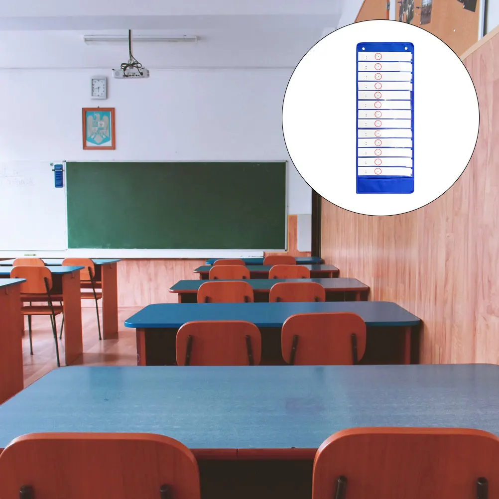 

Classroom Time Management Pocket Chart With Oxford Material And 18 Double Sided Reusable Cards For Special Education