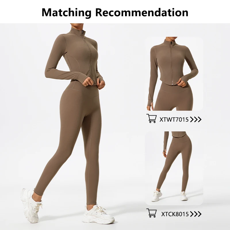Hearuisavy Summer Ultra-Soft Fabrics 2Pcs Long Sleeve Gym Set Women Quick-Dry Yoga Clothes Workout Leggings Suit Sports Jackets - Image 4