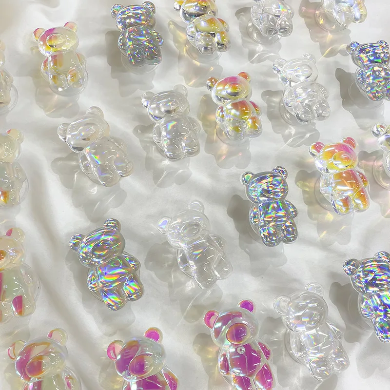 

Корейский держатель для мобильного телефона Aurora Laser Bear, кронштейн Tok для iPhone, Samsung, Xiaomi, складная автомобильная складная подставка для мобильной розетки