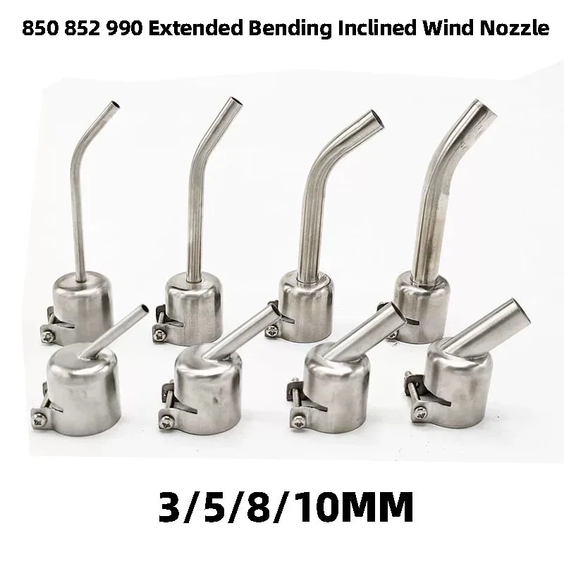 General 850B 852D 990D Hot Air Gun Extended Bending Inclined Nozzle 3mm 5mm 8mm Desoldering Nozzle
