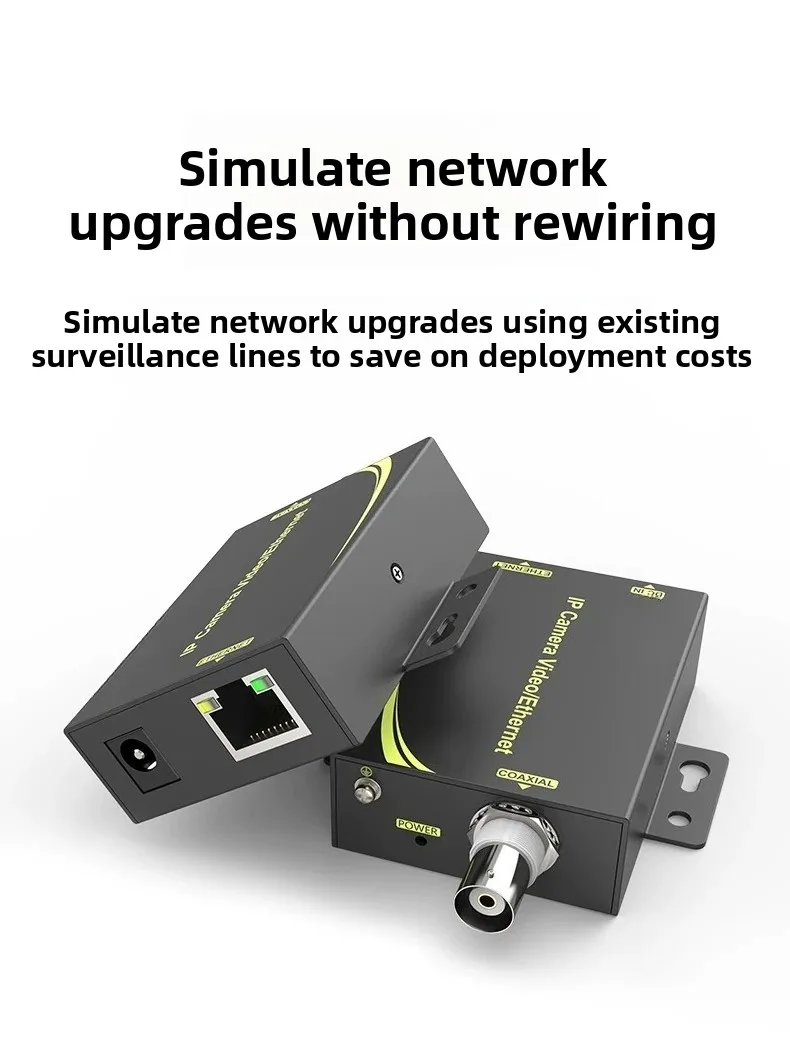 IP Over Coax Extender 2KM 100Mbps for CCTV Ethernet to Coaxial Network Converter BNC RJ45