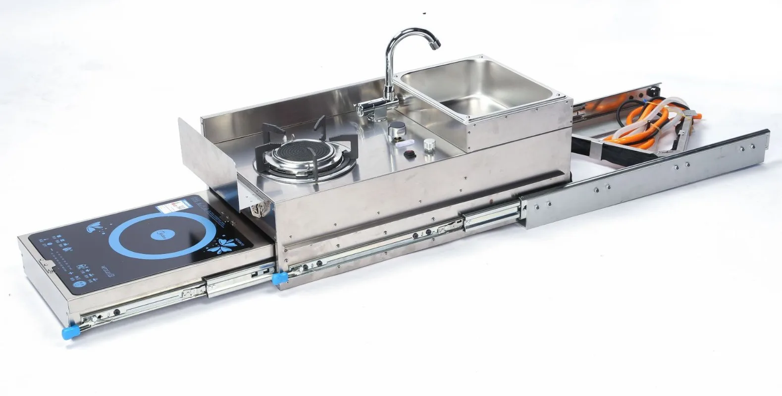 Off Road Vehicle RV External Pull Kitchen Mini Gas Stove Electromagnetic Stove With Water Tank GR-C005