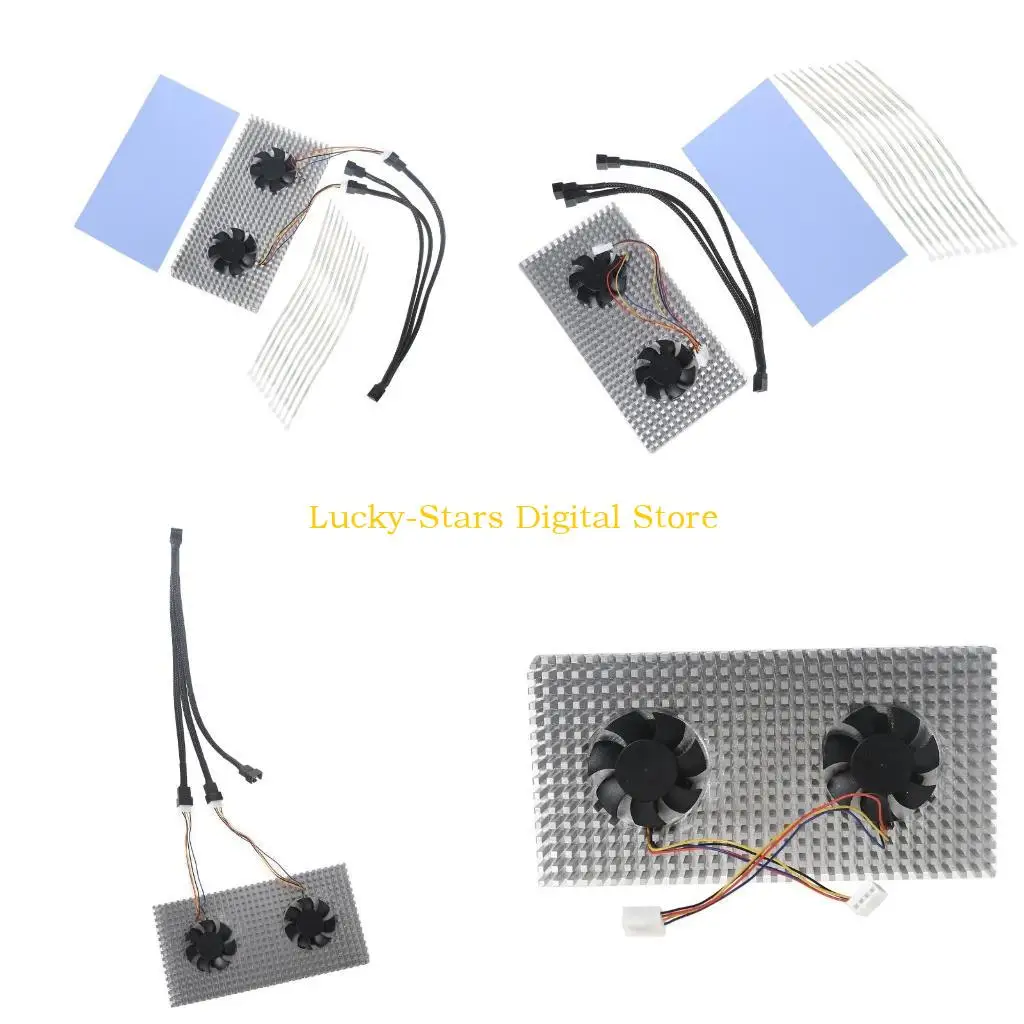 

T3EE Alloy Graphics Card Backplane Radiator Dual Fan Integrated Cooling Radiators For RTX 3090 3080 3060 Series Heatsink Fans