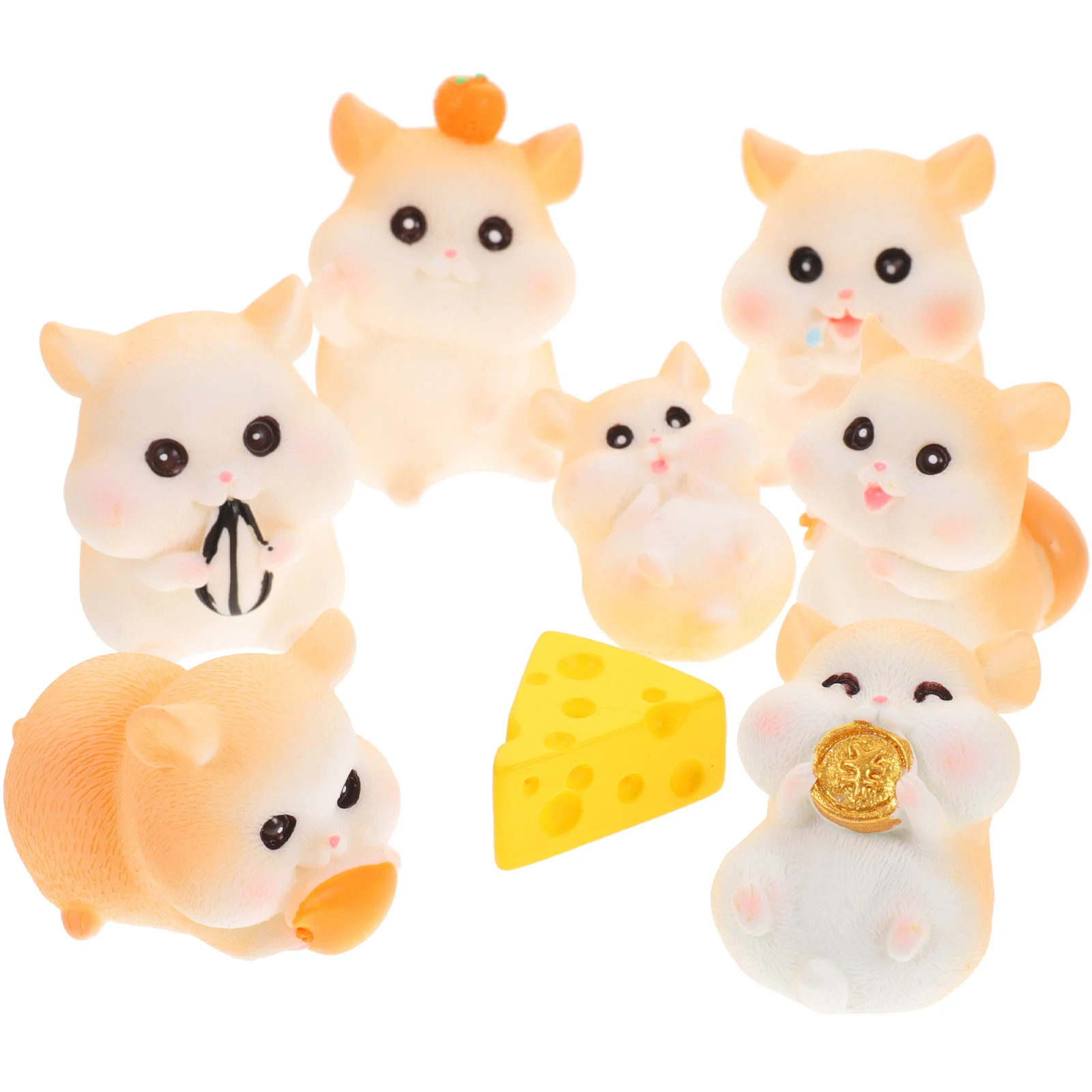 

Toy Hamster Ornaments Animal Statue Mini Figurine Miniature Figurines Cake Topper Resin Animals