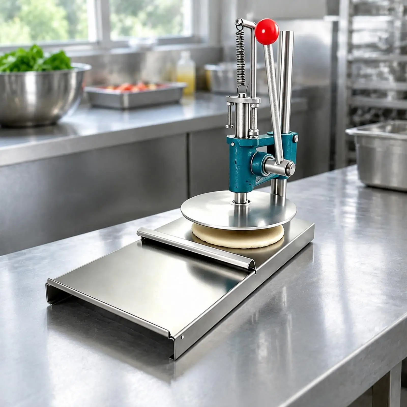 Manual Dough Press Machine Cast Iron Tortilla Press Stainless Steel Plate Flatbread Maker for Home Kitchen Use