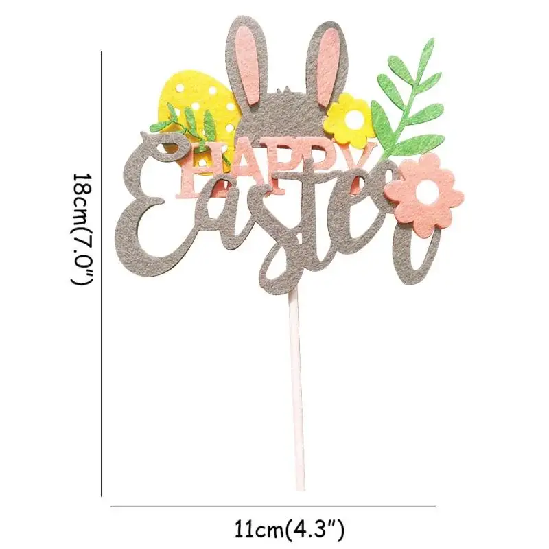 

Easter Bunny Cake Topper Eggs Flower Cake Flag Kids Birthday Cake Decor Rabbit Party Decorations Supplies Happy Easter