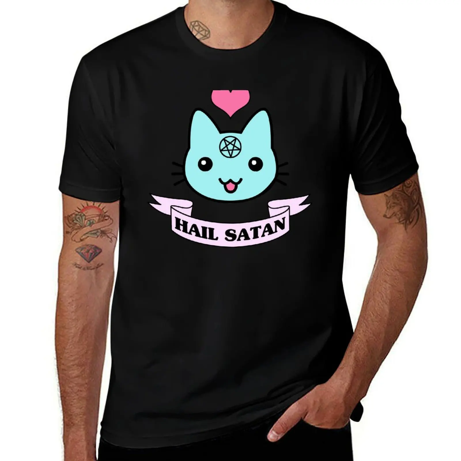 

Satanic Kawaii Cat T-Shirt t shirt personalised cotton t shirts high quality T-Shirt