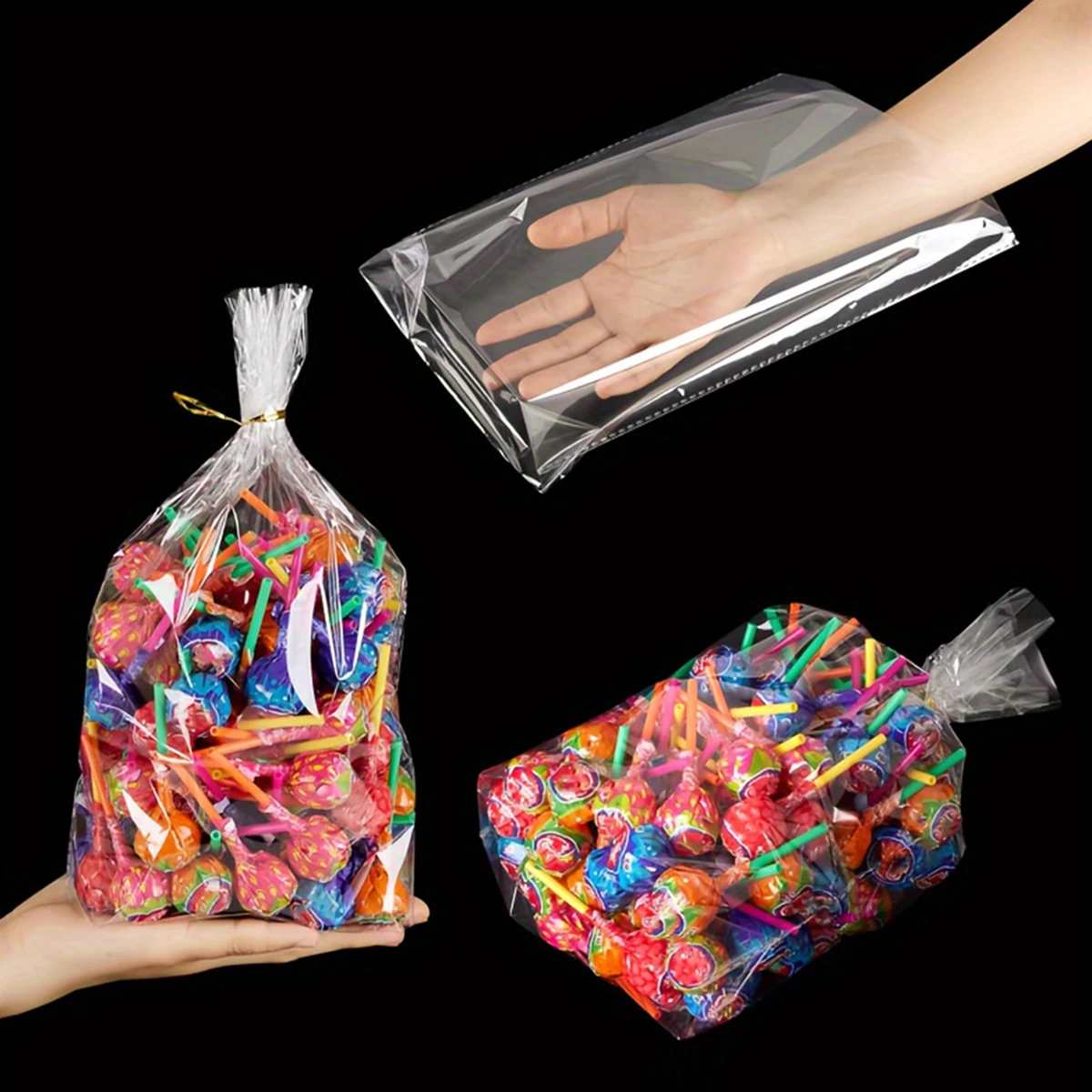 Прозрачные пластиковые пакеты для конфет с дном, декор для дня рождения, детский душ, принадлежности для свадебной вечеринки, пакеты для упаковки подарков с печеньем
