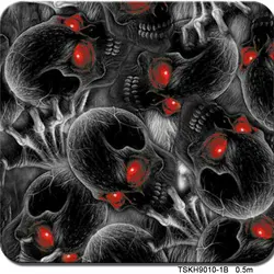 Spedizione gratuita 0.5mX 2m/10m occhi rossi teschi trasferimento dell'acqua film TSKR9010-1B film di stampa idrografica per auto