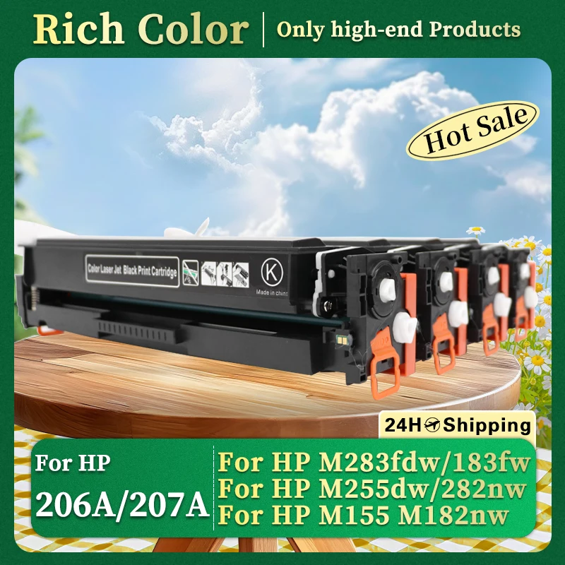 Cartucho de tóner de color compatible con HP 206A 207A para impresoras HP Color Laserjet Pro M283fdw/183fw 215a M255dw/282nw M155 M182nw