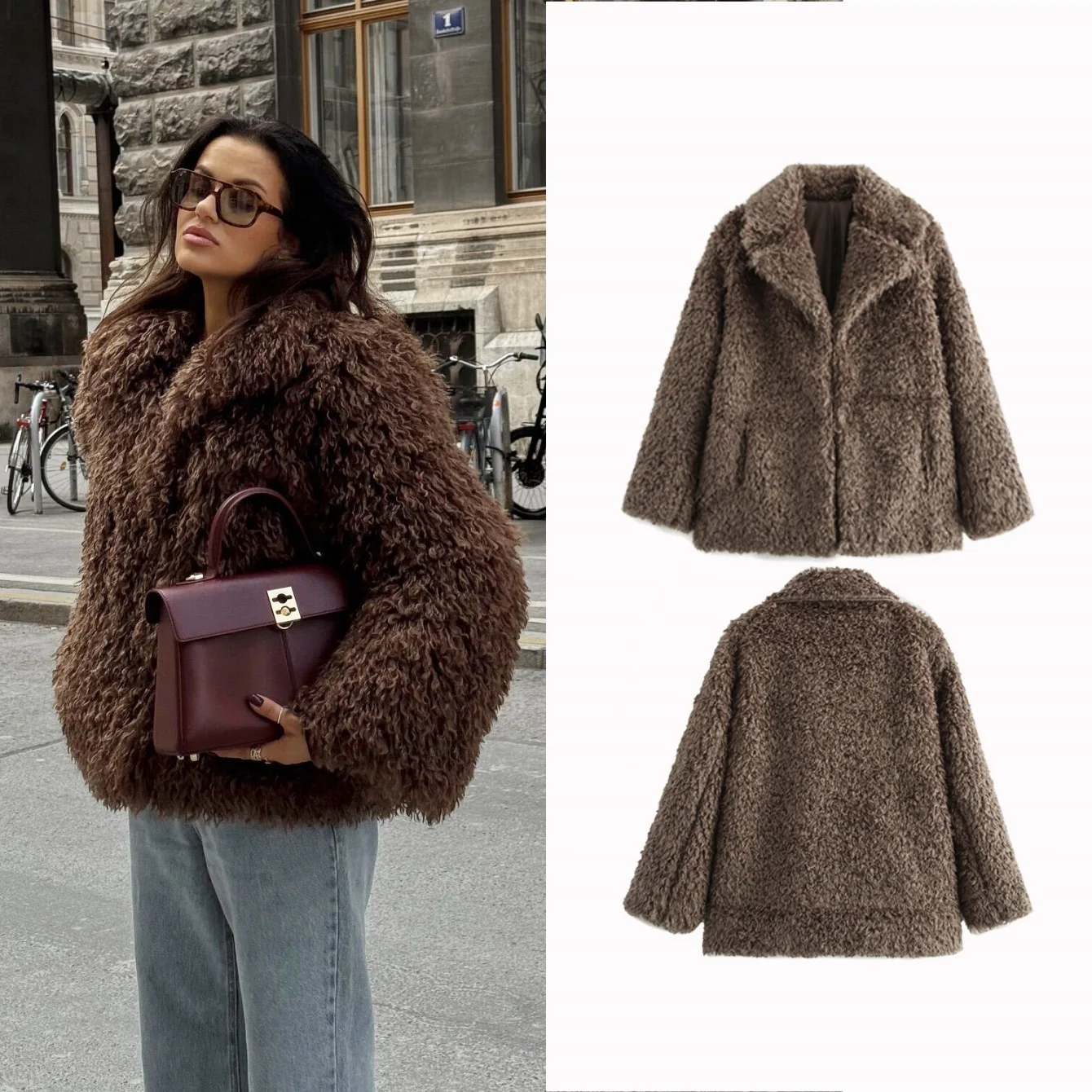 

2025 Autumn And Winter Fashionable Women's Clothing Casual And Elegant Design Out Wear Artificial Fur Effect Short Coat Jacket