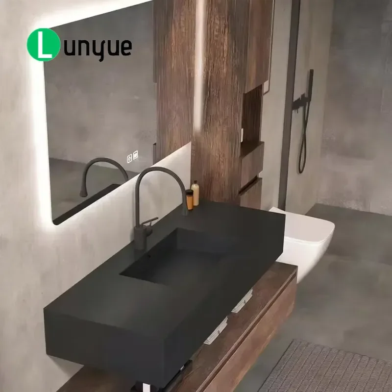 36-92IN High-end Bathroom Vanity with Sink Mirror Side Cabinet Floating Smart Anti-Fog Mirror Modern Wall Mounted Storage