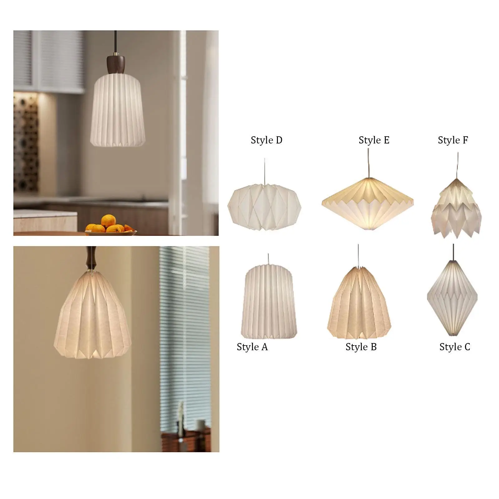 

Paper Origami Lamp Shade, Pendant Lamp Shade Lighting Fixture Replace Origami Paper Lampshade Pleat Lamp Shade for Teahouse