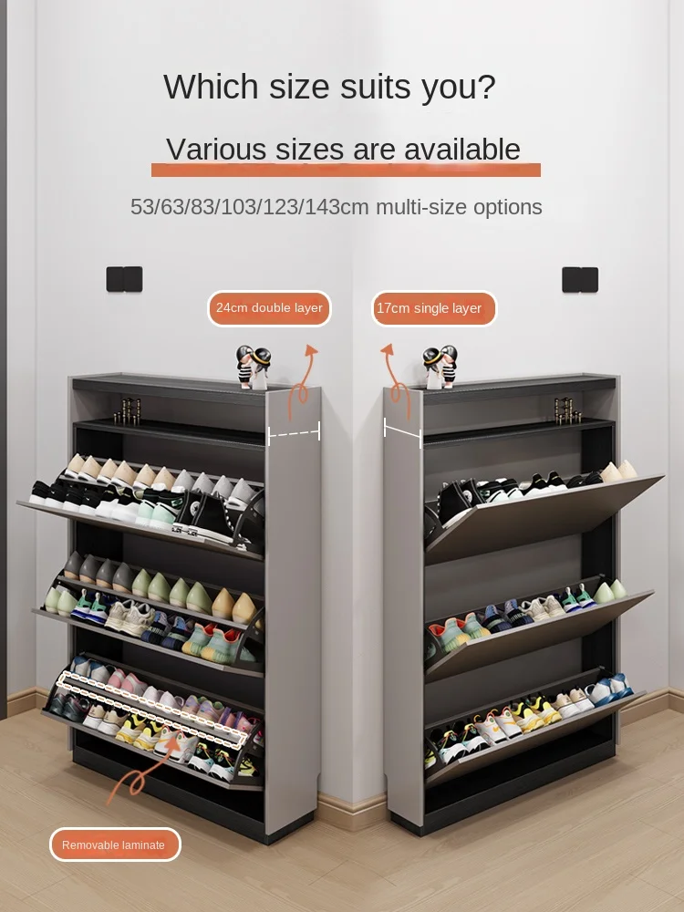 a5 Ultra-Thin Shoe Cabinet Door Household Large Capacity Entry Door Tilting Entrance Cabinet 17cm