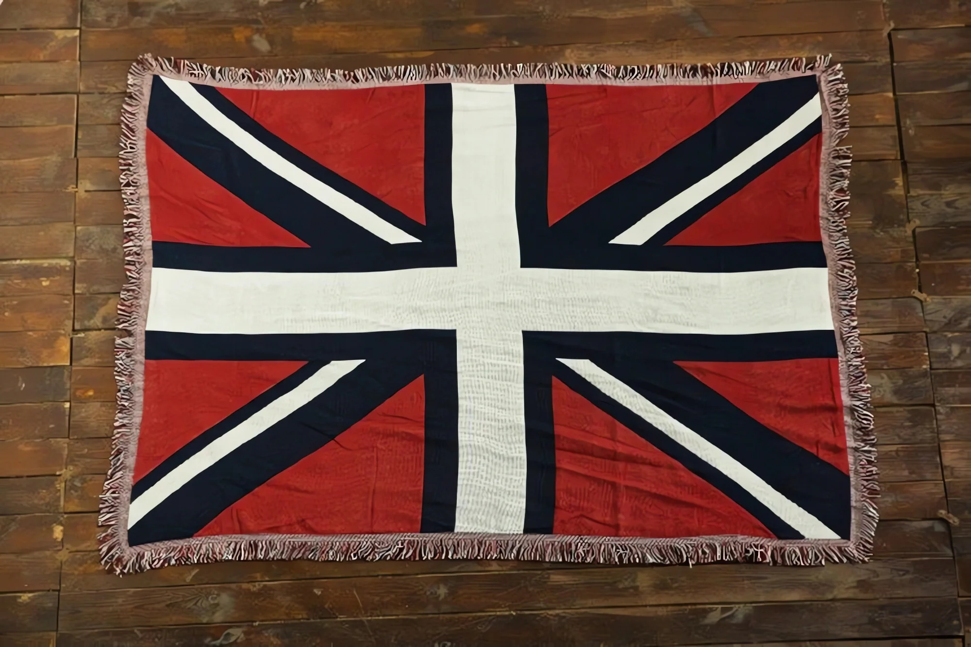 Vintage Nordic British Flag Blanket For Travel, Camping and Home - 100% Cotton Linen Sofa Cover Blanket Throw Bedroom Chair Mat