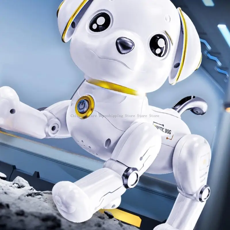 Plástico eletrônico animal estimação robô cão brinquedo controle remoto cão para crianças entretenimento com latido realista
