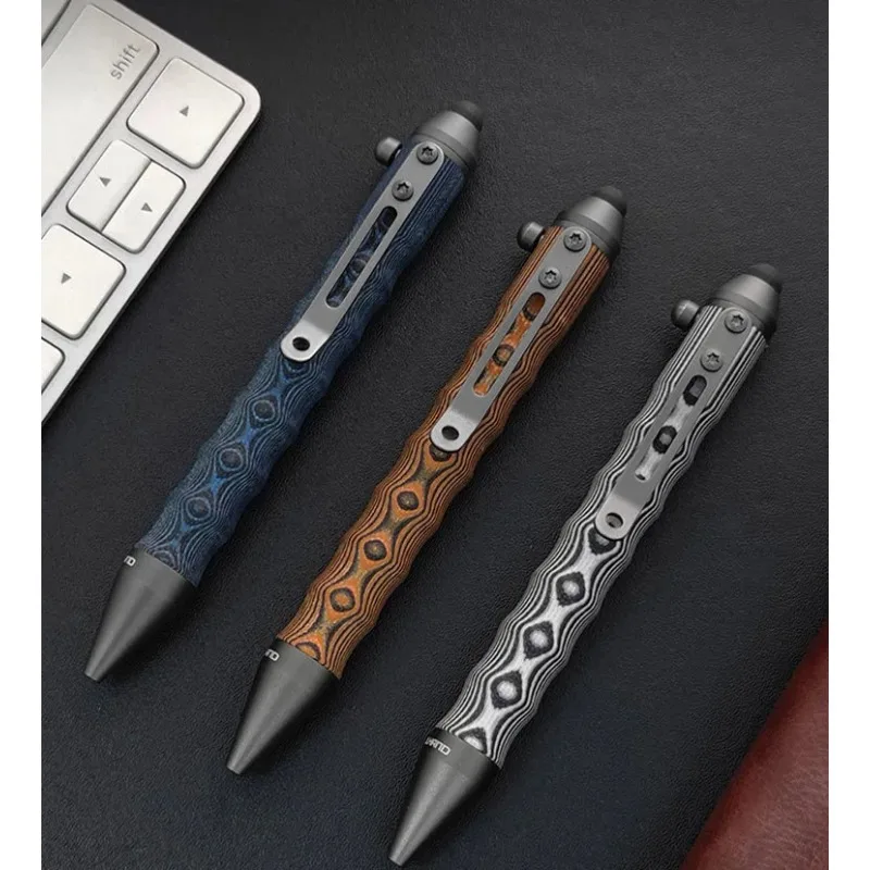 1 Piiece  Aluminum Alloy EDC Tactical Bolt Action Ball Point  Pen Writing Pen with Touch Screen Head
