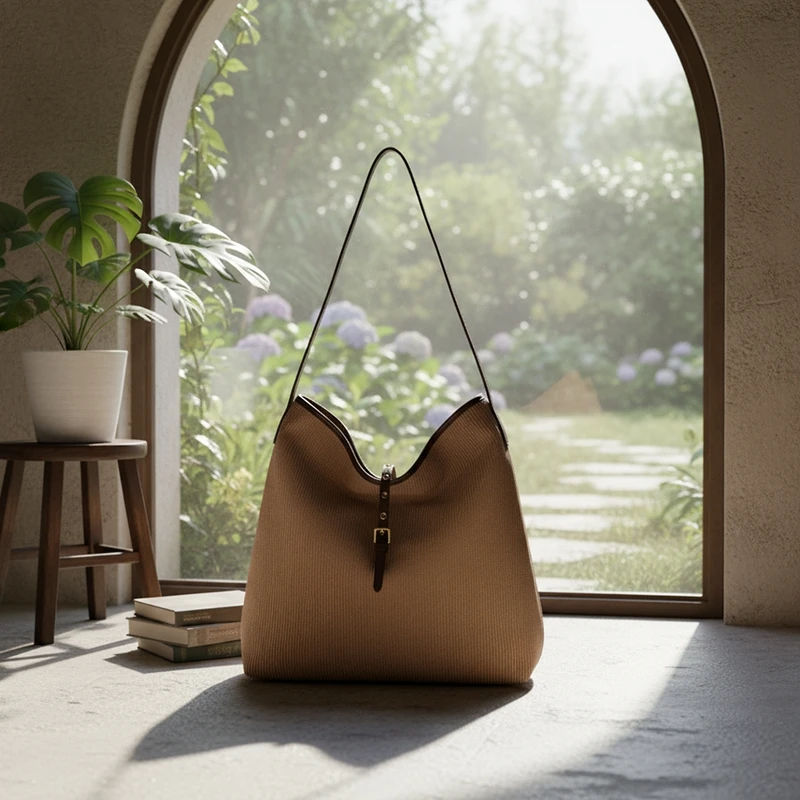 

Women's Office Commuter Bag Large Capacity Fashion Shoulder Bag Travel Portable Shopping Handbag Casual Corduroy Tote Bag